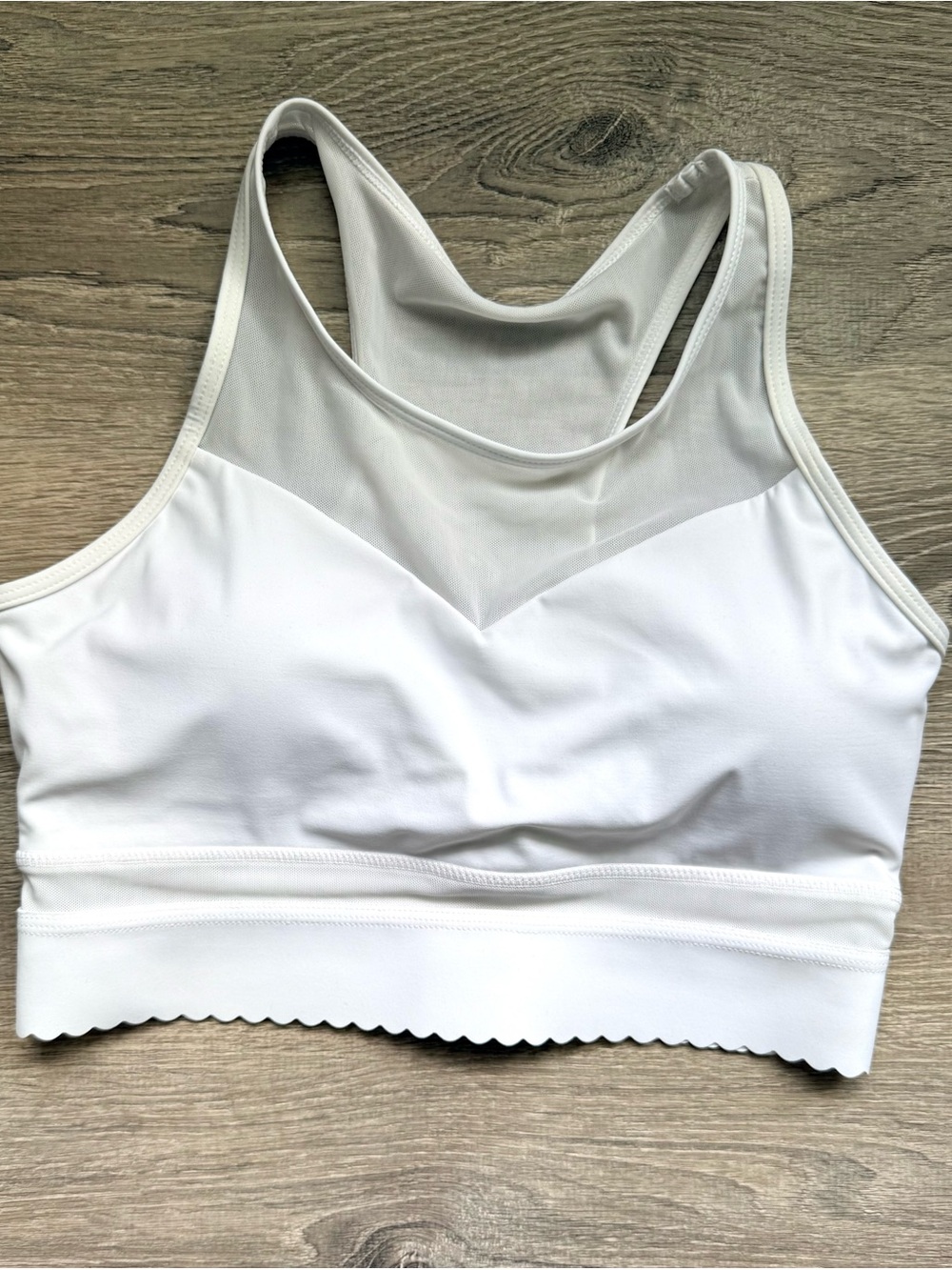 Zyia Women’s S White Mesh-Back Sports Bralette
